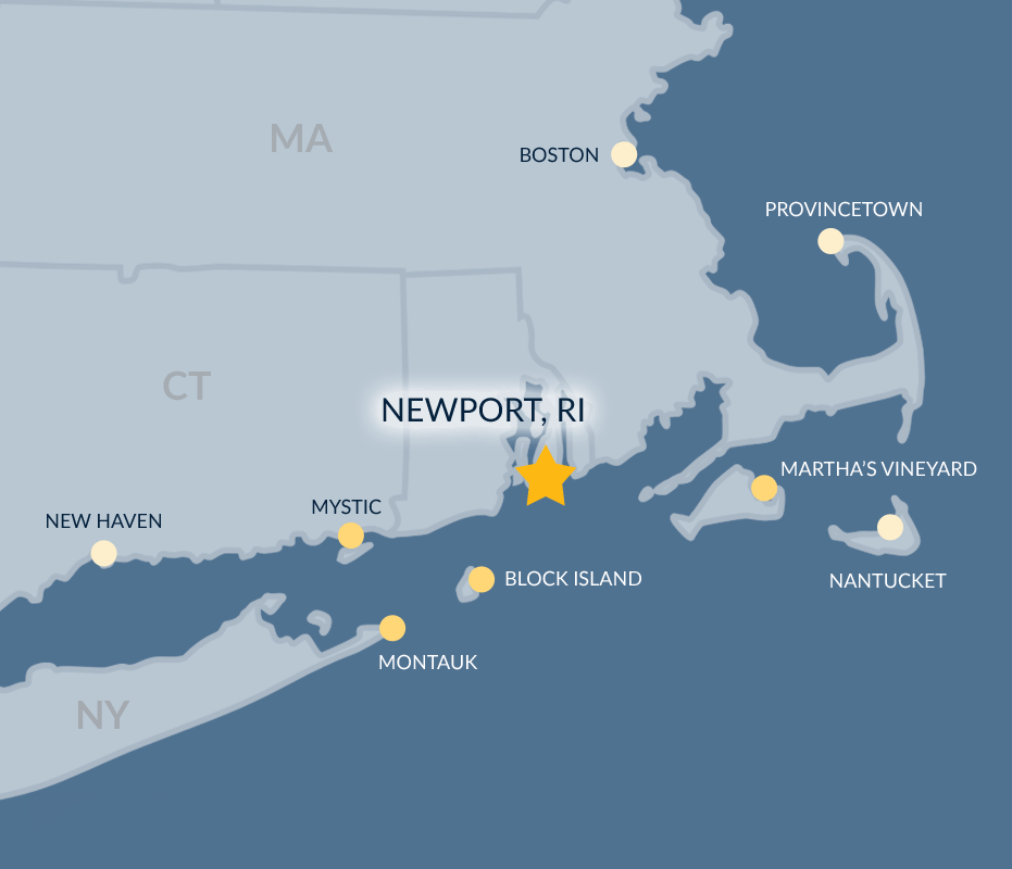 Map of ports around Newport Yachting Center Newport RI